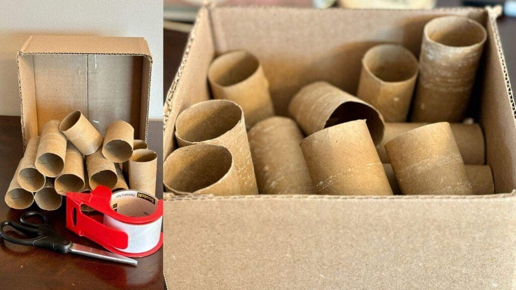 Cardboard tube puzzle box