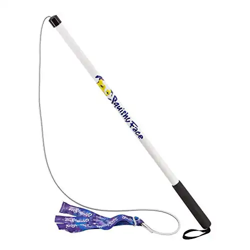 Squishy Face Studio Flirt Pole V2 with Lure (Purple/Blue Tie Dye, Regular - 36 inch)