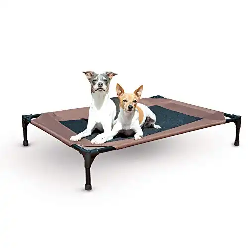 K&H Pet Products Elevated Dog Bed with Washable Mesh (Large, Chocolate/Black Mesh)